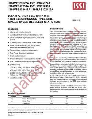 IS61VPS102418A-250TQL datasheet  